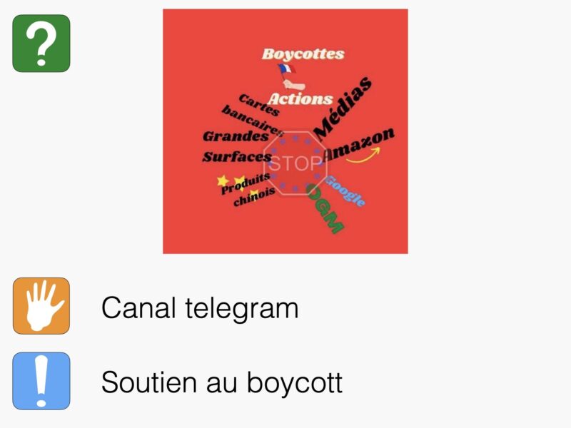 Canal Telegram "Je boycotte"